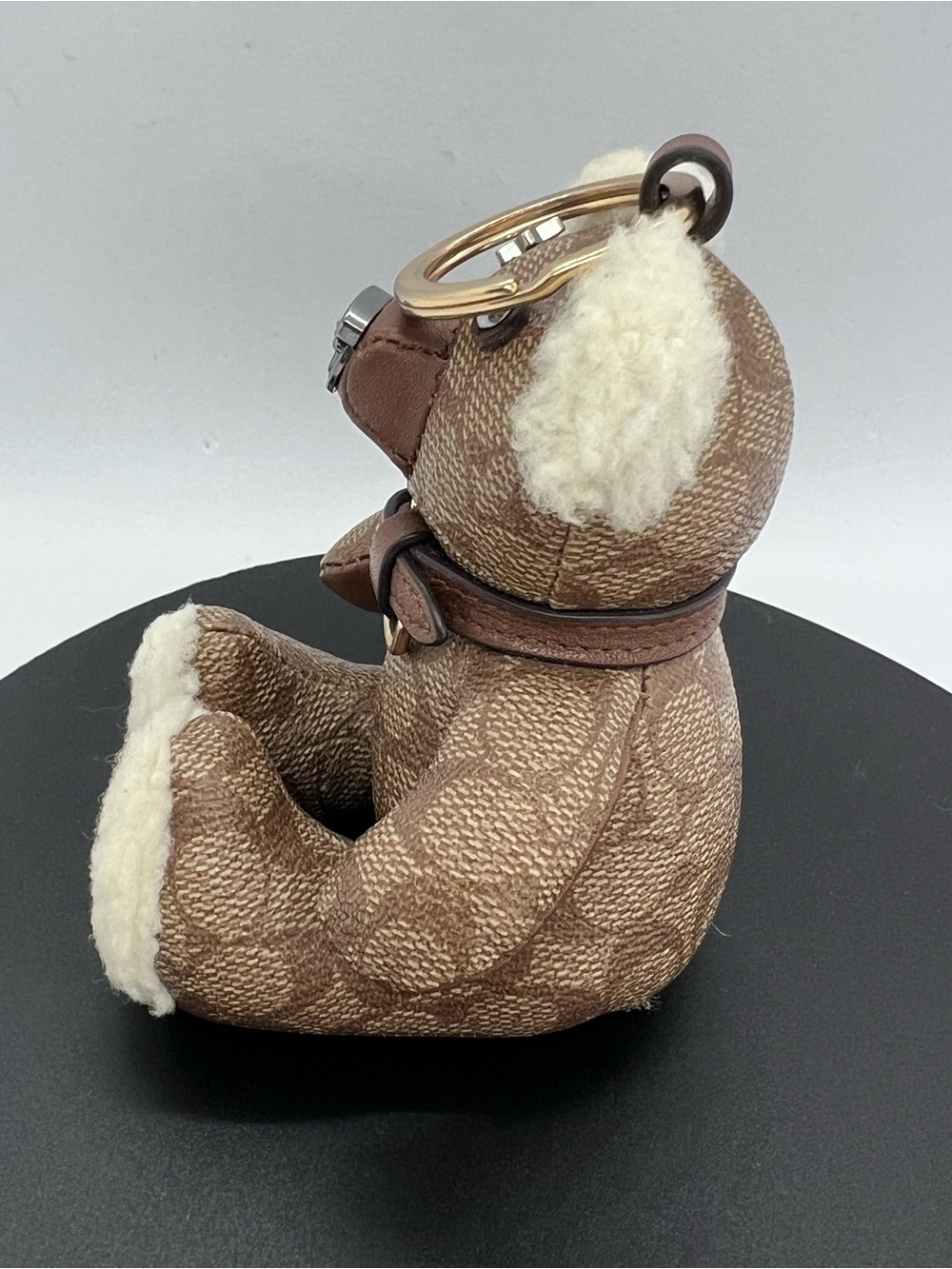 Coach Signature Canvas Bear Bag Charm Keychain with Shearling (Missing Tag) - Picture 11 of 15
